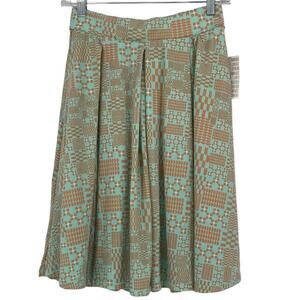 Lularoe Teal and Orange Allover Print Madison Skirt